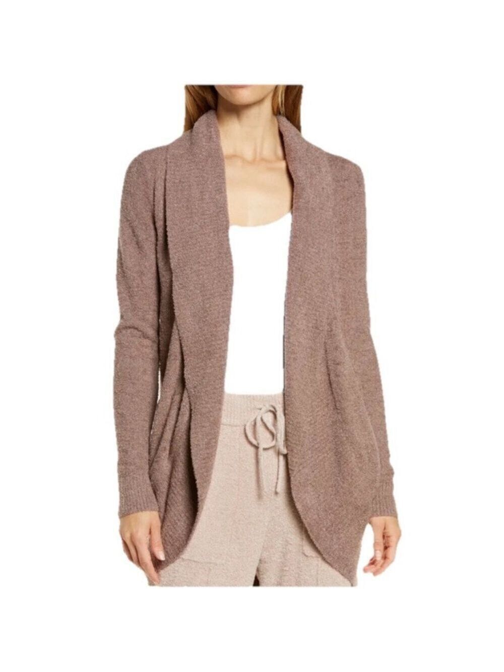 Barefoot Dreams Cozychic Lite Cardigan Wrap Women’s Size XS Blush Tan Soft Cozy